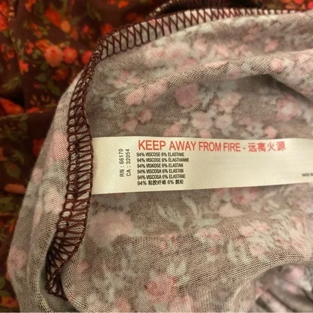 NWT Free People Intimates Chocolate Floral Combo Bodysuit Small - Picture 4 of 4